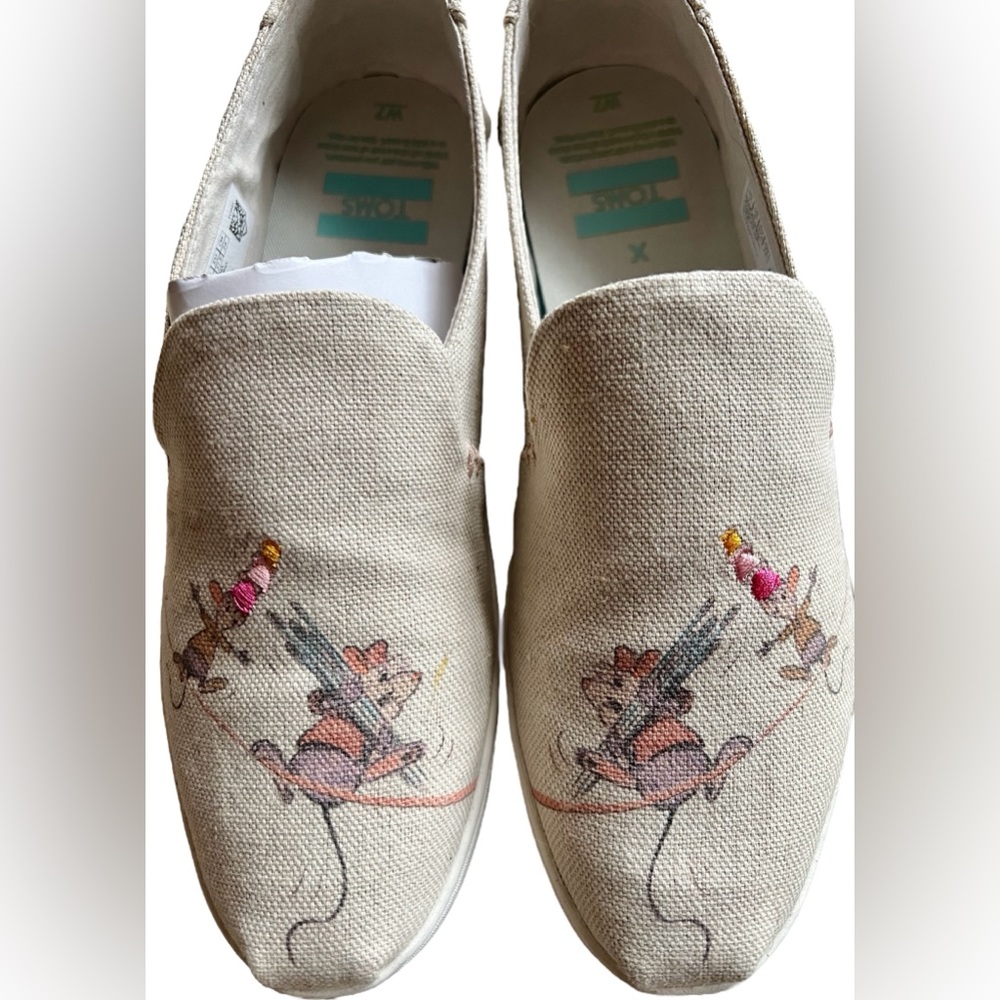 TOMS Disney Cinderella Deconstructed Alpargatas Gus & Jacques Slip On Size 7
